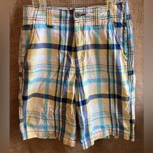 JK boys adjustable waist plaid shorts